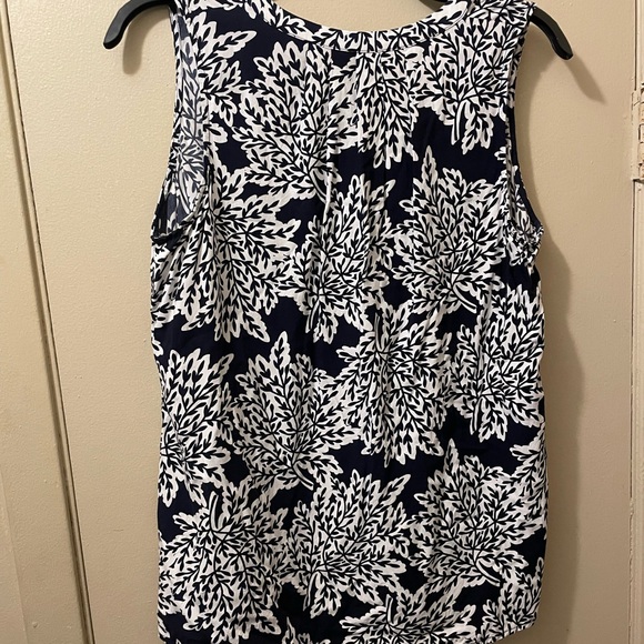 Petite Large Dark Navy and White Blouse - Picture 5 of 5